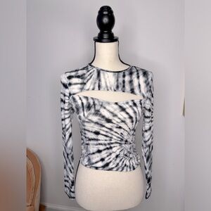 NWT Good Luck Gem Tie Dye Cutout Long-sleeve Crop Top | XS